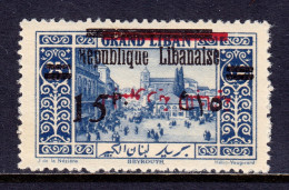 LEBANON — SCOTT 100a — 1928 15p ON 25p, INVERTED ARABIC OVPT.  — MNH — MAURY €85 - Libano