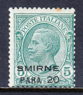 ITALY (OFFICES IN SMYRNA) — SCOTT 9 — 1922 20pa ON 5c SURCH. — MH — SCV $32 - Other & Unclassified