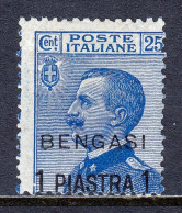 ITALY (OFFICES IN BENGASI) — SCOTT 1A — 1911 1pi ON 25C SURCHARGE — MH — SCV $65 - Otros & Sin Clasificación