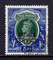 INDIA (PATIALA) — SCOTT O76  — 1945 5r KGVI OFFICIAL — USED — SCV $125 - Patiala