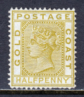 GOLD COAST — SCOTT 4 — 1879 ½d BISTRE QV ISSUE — MNG — SCV $100 - Côte D'Or (...-1957)