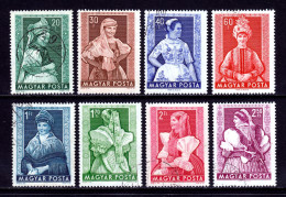 HUNGARY — SCOTT 1062-1069 — 1953 PROVINCIAL COSTUMES SET — USED — SCV $16 - Used Stamps
