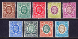 EAST AFRICA UGANDA — SCOTT 31-39 — 1907-08 KEVII SET — MH — SCV $121 - Protectorados De África Oriental Y Uganda