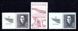 CZECHOSLOVAKIA — SCOTT 329-331 — 1947 LIDICE SET — MNH/MLH W/LABELS— SCV $15 - Ongebruikt