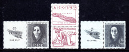 CZECHOSLOVAKIA — SCOTT 329-331 — 1947 LIDICE SET — MNH/MLH W/LABELS— SCV $15 - Neufs