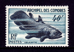 COMORO ISLANDS — SCOTT 42 — 1954 40f COELACANTH — SCV $25 - Ungebraucht