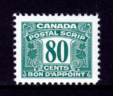 CANADA — VAN DAM FPS57 — 80¢ THIRD ISSUE POSTAL SCRIPT — MNH — CV $93 - Fiscales