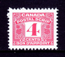 CANADA — VAN DAM FPS44 — 4¢ THIRD ISSUE POSTAL SCRIPT — MH — CV $75 - Revenues