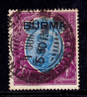 BURMA — SCOTT 15 — 1937 KGV 5r ISSUE — USED — SCV $30 - Burma (...-1947)