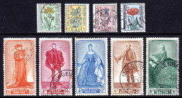 BELGIUM — SCOTT B468-B476 — 1949 FLOWERS AND PORTRAITS SET — USED — SCV $47 - Usati