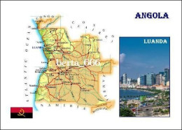 Angola Country Map New Postcard * Carte Geographique * Landkarte - Angola