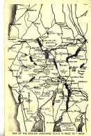 CX29. Vintage Postcard. Map Of The English Lakeland. Scale 10 Miles To 1 Inch - Altri & Non Classificati