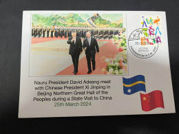 2-4-2024 (4 Y 43) Nauru President D. Adeang Meet With Chinese President Xi Jinping During Visit To China - Nauru
