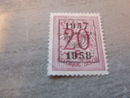 Belgique - Lion - Préoblitéré - 20c. - Lilas - Neuf - Année 1957 - 58 - - Tipo 1951-80 (Cifra Su Leone)