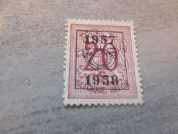 Belgique - Lion - Préoblitéré - 20c. - Lilas - Neuf - Année 1957 - 58 - - Typografisch 1951-80 (Cijfer Op Leeuw)