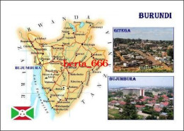 Burundi Country Map New Postcard * Carte Geographique * Landkarte - Burundi
