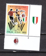 Italia   -  1999. Milan Campione 1998/99.Con Logo Scudetto E Logo Milan. MNH - 1991-00: Nieuw/plakker