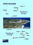 Cook Islands Country Map New Postcard * Carte Geographique * Landkarte - Cookeilanden