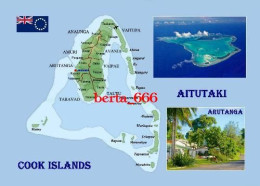 Cook Islands Aitutaki Atoll Map New Postcard * Carte Geographique * Landkarte - Isole Cook