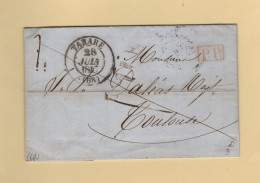 Tarare - 68 - Rhone - 28 Juin 1847 - PP Port Paye - 1801-1848: Precursores XIX