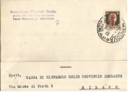 Fascetti C.30 Isolato Cart.commerciale Mantova 3mag1944 X Milano - Poststempel