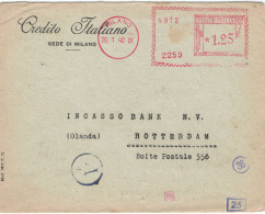 Credito Italiano Milano 1942 > Incasso Bank Rotterdam - Zensur Ad - Verificato Per Censura Posta Estera - XX Mussolini Z - Machines à Affranchir (EMA)