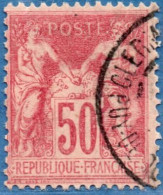 France 1900 50 Rose Sage Type III  (N Below U) Cancelled - 1898-1900 Sage (Type III)