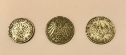 3 Pièces De Monnaie Allemagne 10 Pfennig 1941 Et 1917, 5 Pfennig 1940 - 10 Reichspfennig