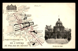 75 - PARIS - PARIS ITINERAIRE - DE L'OPERA AU PALAIS DU SENAT - CARTE PLAN - Lots, Séries, Collections