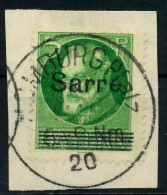 SAARGEBIET LUDWIG Nr 18 Zentrisch Gestempelt Briefstück X7B23AA - Usados
