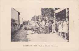 Cpa - 38 - Corbelin -- Animée - Vente De Charité 1928 - Kermesse Attelage D'ane  - - Corbelin