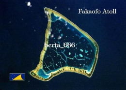 Tokelau Fakaofo Atoll Satellite View New Zealand New Postcard - Tokelau