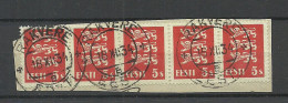 Estland Estonia O 1934 O RAKVERE "B" Michel 77 As 5-stripe On Piece - Estland