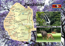 Swaziland Country Map Eswatini New Postcard * Carte Geographique * Landkarte - Swazilandia