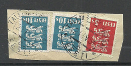 Estland Estonia O 1934 O TALLINN-TELEGRAAF Telegraphe Michel 77 & 79 On Piece - Estland