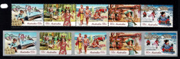 Australia 2010 Long Weekend Set Of 5 + Self-adhesive Strip MNH - Nuevos