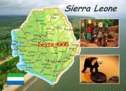 Sierra Leone Country Map New Postcard * Carte Geographique * Landkarte - Sierra Leona