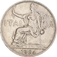 Monnaie, Italie, Vittorio Emanuele III, Lira, 1924, Rome, TTB, Nickel, KM:62 - 1900-1946 : Victor Emmanuel III & Umberto II