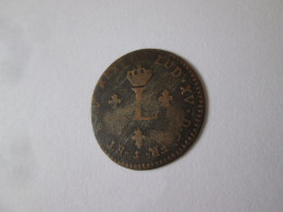 Rare! France Colonies:2 Sols Sou Marque 1739 N Coin-Le Roi/The King Louis XV - Guyana Francese