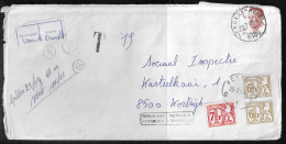 Belgium. Stamps Sc. 1090, J66, J74 On Commercial Letter, Taxed - Postage Due Stamps, Sent From Kortrijk On 22.07.1983 - Cartas & Documentos