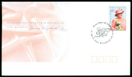 Australia 2001 Queen's 75th Birthday FDC - Premiers Jours (FDC)