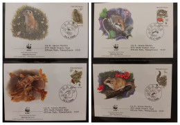 O)  1996 CZECH REPUBLIC, WWF - WORLD WILDLIFE FUND,   ELIOMYS QUERCINUS, DRYOMYS NITEDULA, SPERMOPHILUS, SICISTA,  FDC X - Andere & Zonder Classificatie