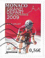 CYCLISME MONACO, GRAND DEPART DU TOUR DE FRANCE 2009, ENVELOPPE ILLUSTREE ET TIMBRE,  FLAMME LA POSTE 2022, A VOIR - Ciclismo