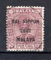 MALAYA Pahang Japanese Occupation SG J242° Gestempeld 1942 - Occupazione Giapponese