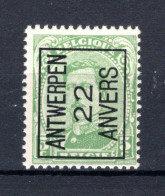 PRE59A MNH** 1922 - ANTWERPEN 22 ANVERS  - Tipo 1922-26 (Alberto I)