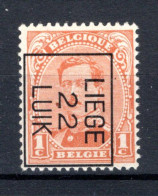 PRE57B MNH** 1922 - LIEGE 22 LUIK - Tipo 1922-26 (Alberto I)