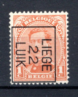 PRE57B MNH** 1922 - LIEGE 22 LUIK - Sobreimpresos 1922-26 (Alberto I)