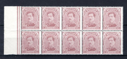 140C MNH 1922 - TYPE IV Z.M. Koning Albert 1 10 Stuks - 1915-1920 Albert I