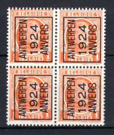 PRE91A MNH** 1924 - ANTWERPEN 1924 ANVERS (4 Stuks)  - Tipo 1922-31 (Houyoux)