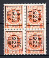PRE76B MNH** 1923 - LIEGE 1923 LUIK (4stuks)  - Typo Precancels 1922-31 (Houyoux)